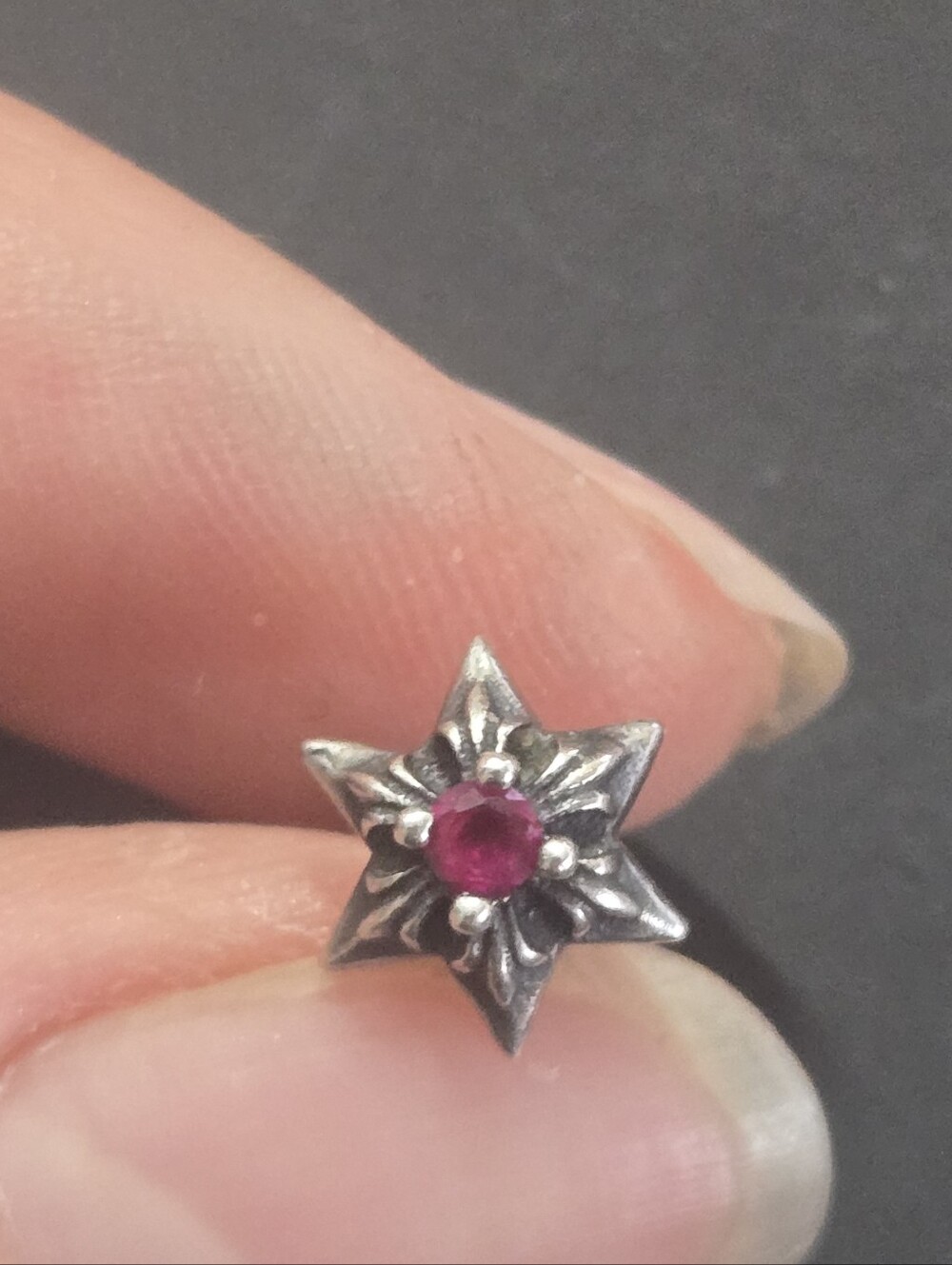 Chrome Hearts Sterling Silver Starburst Stud Earring